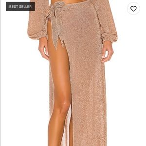 Lovers + Friends rose gold wrap skirt